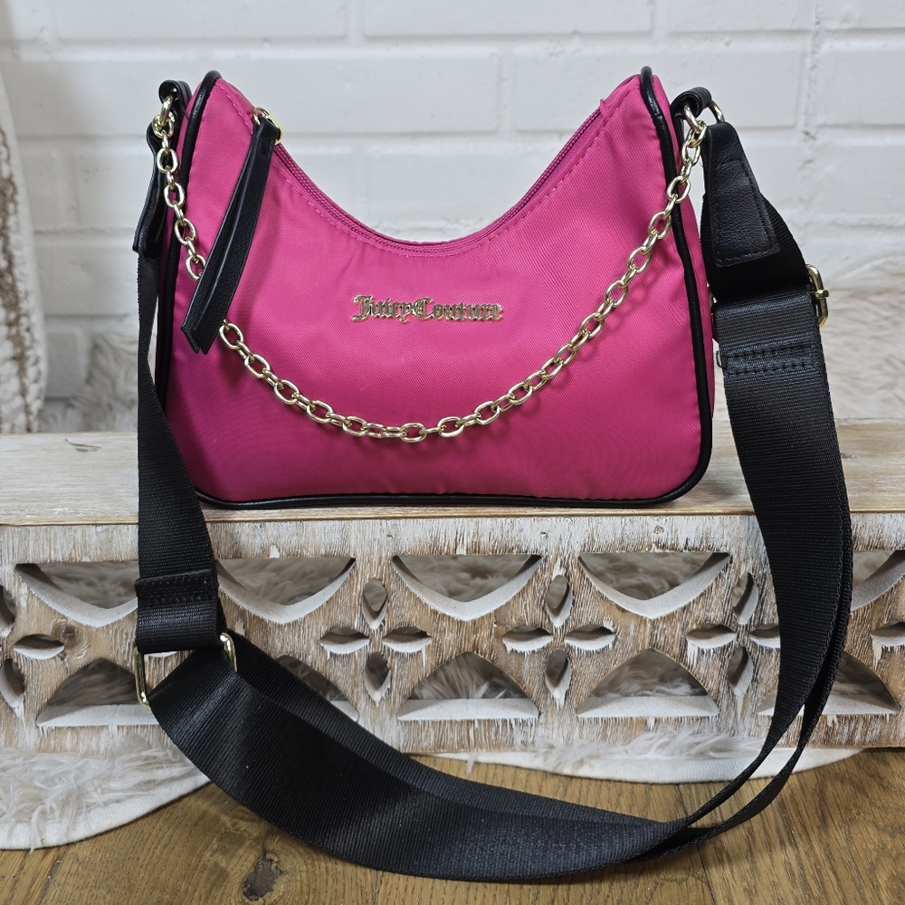 Juicy Couture Hot Pink Chain Detail Shoulder Crossbody Mini Bag - Picture 6 of 11